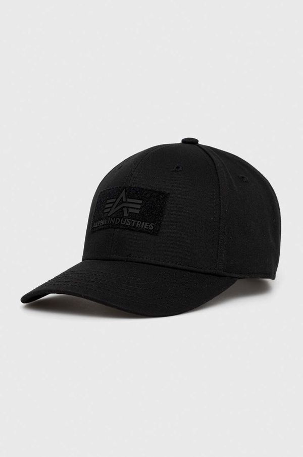 Alpha Industries Pamučna kapa Alpha Industries boja: crna, s aplikacijom, 168903.03-Black