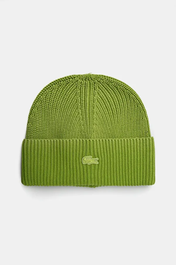 Lacoste Pamučna kapa Lacoste boja: bež, od tanke pletenine, pamučna, RB3152