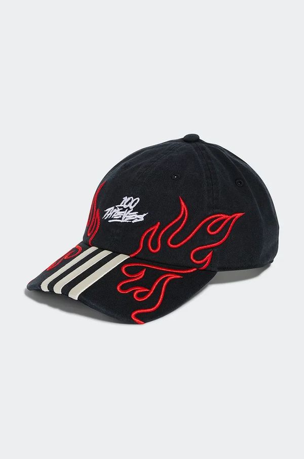 adidas Originals Pamučna kapa sa šiltom adidas Originals 100 Thieves Cap boja: crna, s aplikacijom, JE0319