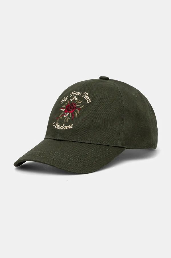 Drôle de Monsieur Pamučna kapa sa šiltom Drôle de Monsieur La Casquette Slogan Fleurs boja: zelena, s aplikacijom, E-CP153-CO138-KK