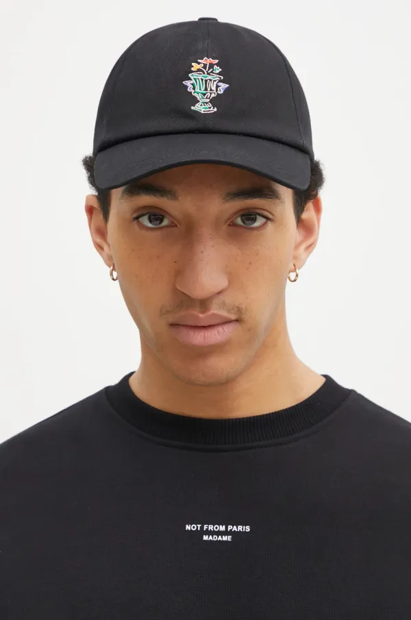 Drôle de Monsieur Pamučna kapa sa šiltom Drôle de Monsieur La Casquette Vase boja: crna, s aplikacijom, F-CP165-CO138-BL