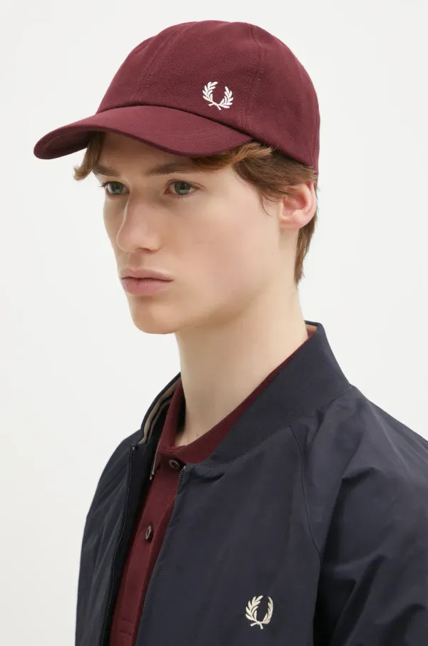 Fred Perry Pamučna kapa sa šiltom Fred Perry boja: bordo, s aplikacijom, HW6726.597