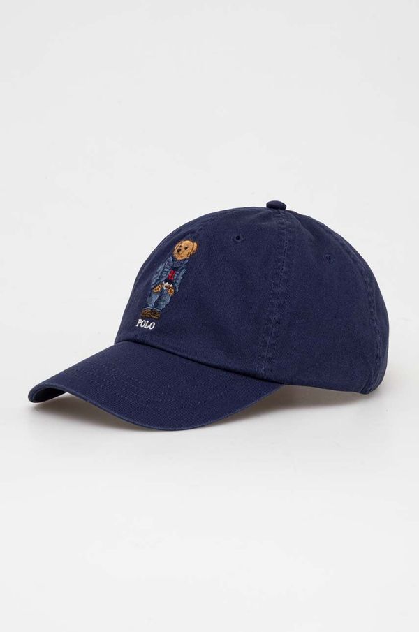 Polo Ralph Lauren Pamučna kapa sa šiltom Polo Ralph Lauren boja: tamno plava, s aplikacijom