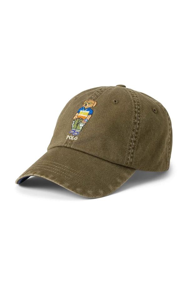 Polo Ralph Lauren Pamučna kapa sa šiltom Polo Ralph Lauren boja: zelena, s aplikacijom, 710966835