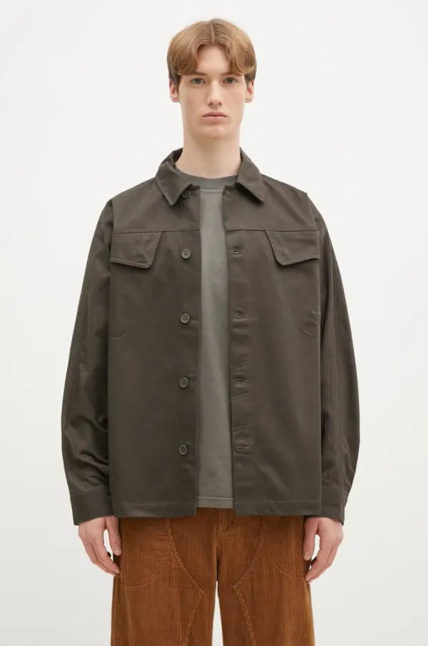 adidas Originals Pamučna košulja adidas Originals Premium Essentials Shirt za muškarce, boja: zelena, regular, s klasičnim ovratnikom, JD3343