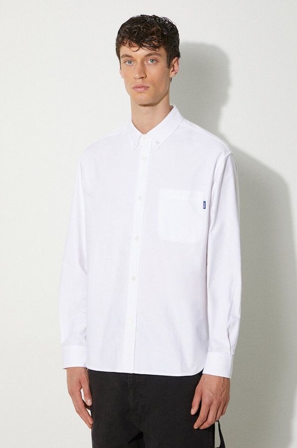 Awake NY Pamučna košulja Awake NY Embroidered Oxford Shirt za muškarce, boja: bijela, relaxed, s button-down ovratnikom, SP24-TP001