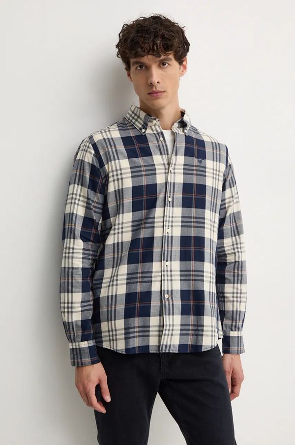 Barbour Pamučna košulja Barbour Edgar za muškarce, boja: tamno plava, slim, s button-down ovratnikom