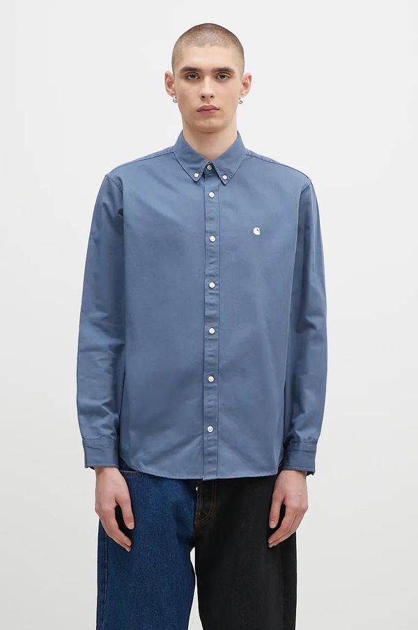 Carhartt WIP Pamučna košulja Carhartt WIP Longsleeve Madison Shirt za muškarce, regular, s button-down ovratnikom, I023339.2E3XX