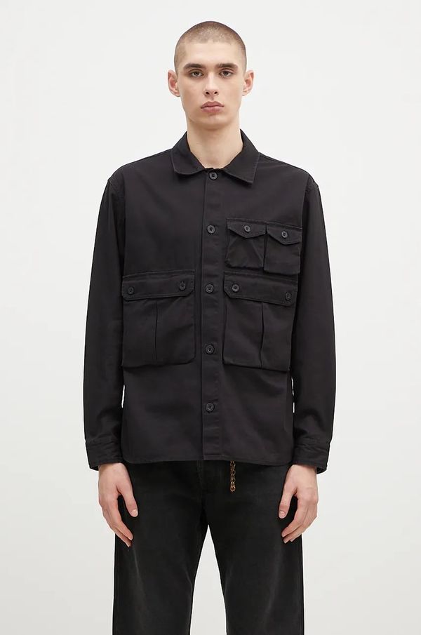 Carhartt WIP Pamučna košulja Carhartt WIP Longsleeve Tracker Shirt za muškarce, boja: crna, regular, s klasičnim ovratnikom, I033782.89XX