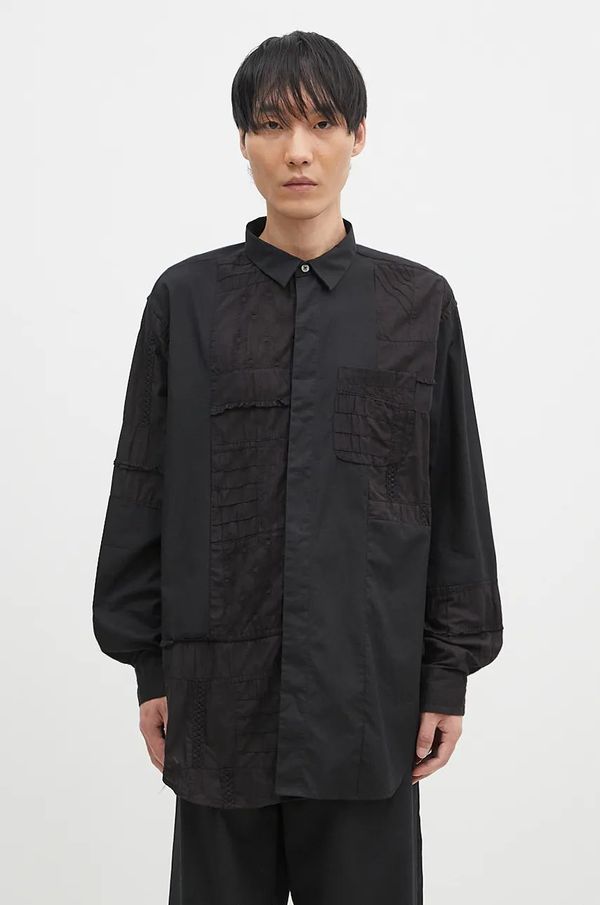 Engineered Garments Pamučna košulja Engineered Garments Combo Short Collar za muškarce, boja: crna, relaxed, s klasičnim ovratnikom, 24F1A017