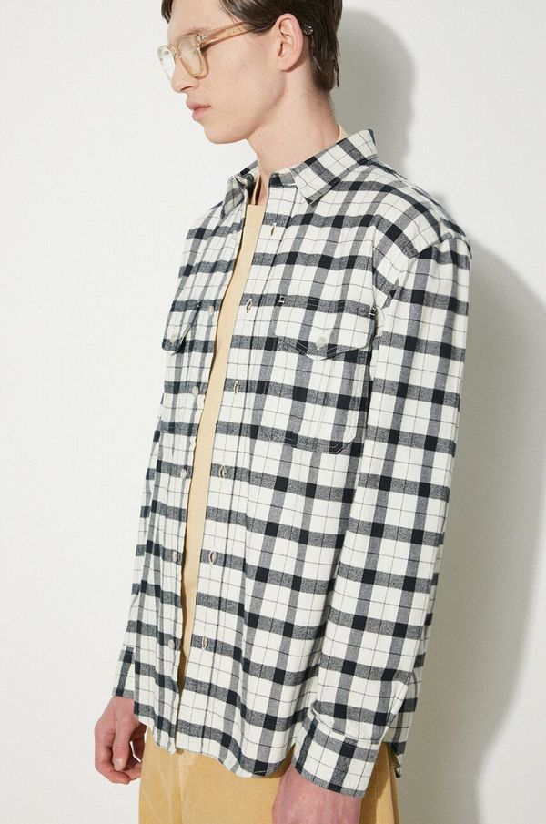 Filson Pamučna košulja Filson Alaskan Guide Shirt za muškarce, boja: bež, regular, s klasičnim ovratnikom, FMCAM0005