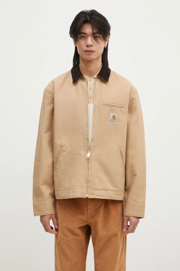 Carhartt WIP Pamučna košulja- jakna Carhartt WIP Detroit Jacket boja: smeđa, za prijelazno razdoblje, I033112.2N202