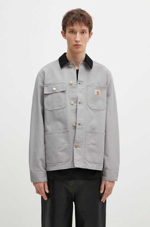Carhartt WIP Pamučna košulja- jakna Carhartt WIP Michigan Coat boja: siva, za prijelazno razdoblje, I031519.2NZ02