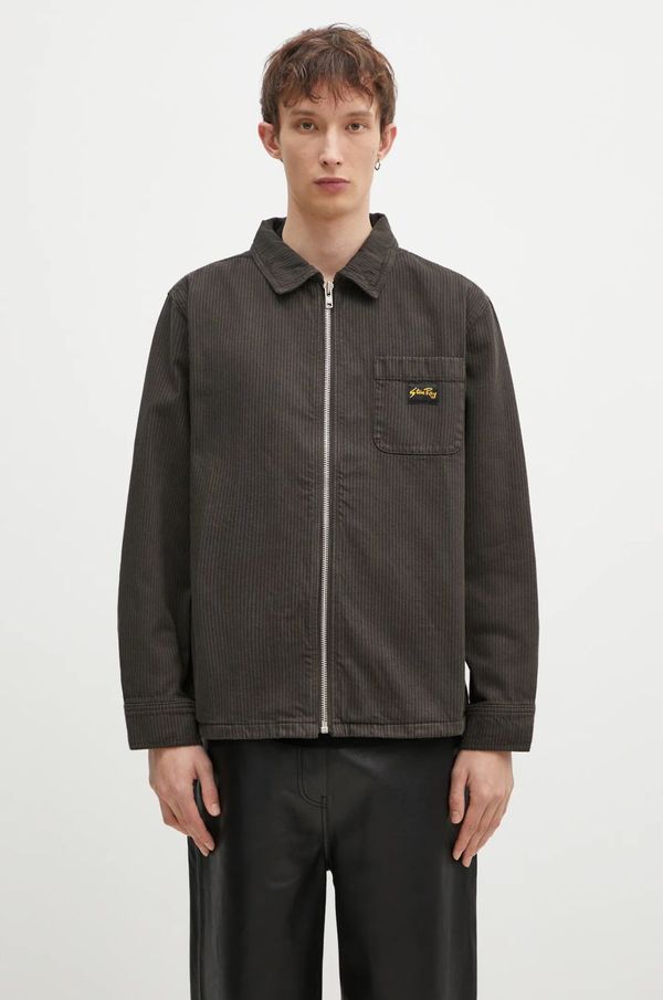 Stan Ray Pamučna košulja- jakna Stan Ray Zip Shirt boja: siva, za prijelazno razdoblje, AW2401929