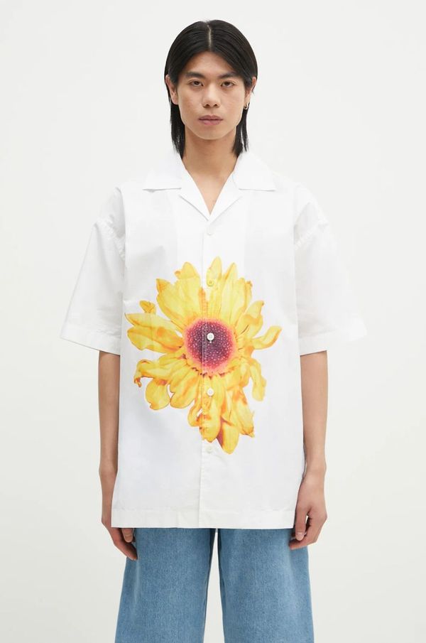 JW Anderson Pamučna košulja JW Anderson Short Sleeve Shirt za muškarce, boja: bijela, relaxed, SH0335.PG1667.001