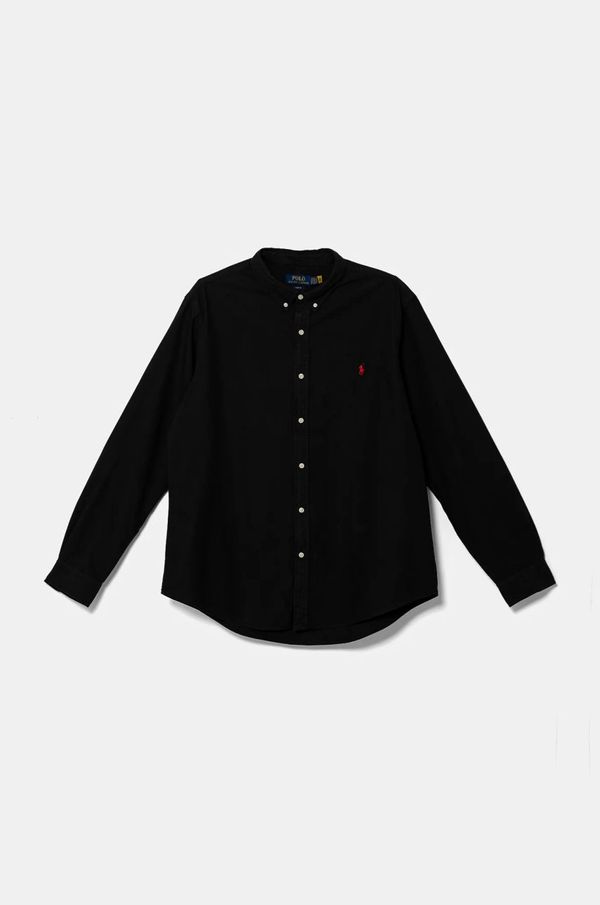 Polo Ralph Lauren Pamučna košulja Polo Ralph Lauren za muškarce, boja: crna, slim, s button-down ovratnikom, 710767828