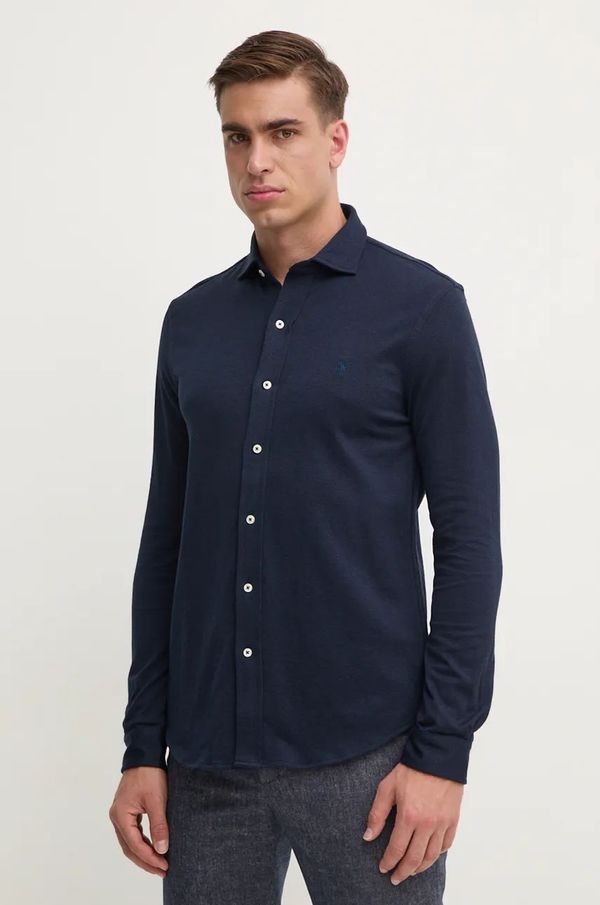 Polo Ralph Lauren Pamučna košulja Polo Ralph Lauren za muškarce, boja: tamno plava, regular, s klasičnim ovratnikom, 710958122