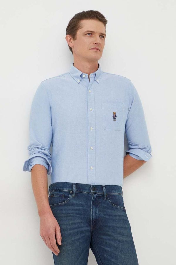 Polo Ralph Lauren Pamučna košulja Polo Ralph Lauren za muškarce, regular, s button-down ovratnikom, 710928917