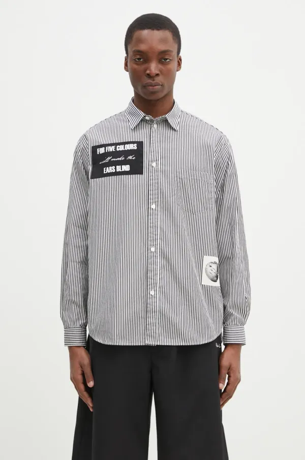 Undercover Pamučna košulja Undercover Shirt za muškarce, boja: crna, regular, s klasičnim ovratnikom, UP1E4406.2