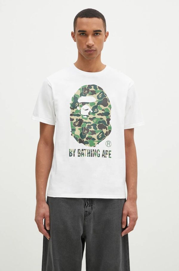 A Bathing Ape Pamučna majica A Bathing Ape Abc Camo za muškarce, boja: bijela, s tiskom, 1K80110006