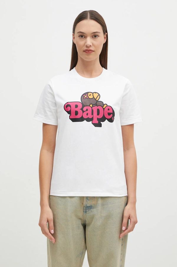 A Bathing Ape Pamučna majica A Bathing Ape BABY LISA ON BAPE TEE za žene, boja: bijela, 2K80210115