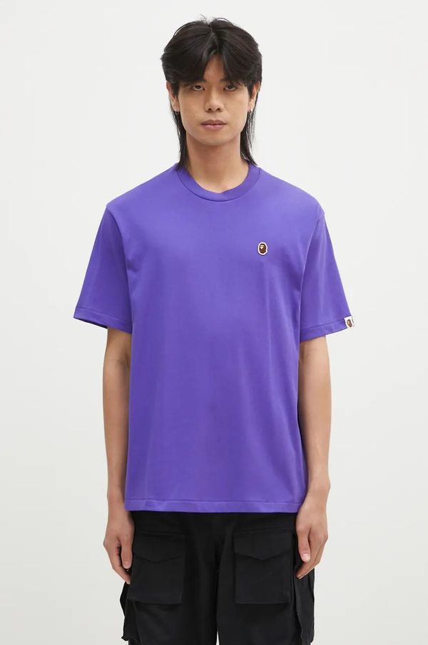 A Bathing Ape Pamučna majica A Bathing Ape ONE POINT RELAXED FIT TEE za muškarce, boja: ljubičasta, bez uzorka, 1K80110345