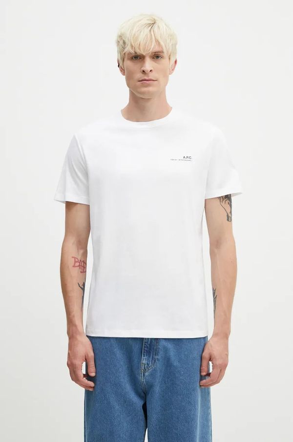 A.P.C. Pamučna majica A.P.C. Standard Item Gots za muškarce, boja: bijela, s tiskom, COHBO-M26404