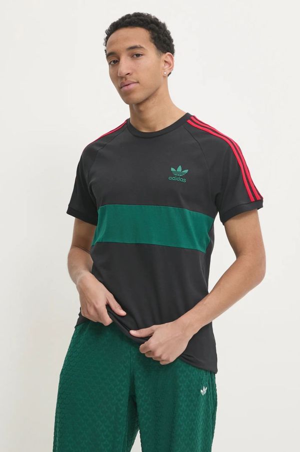 adidas Originals Pamučna majica adidas Originals 3S PANEL TEE za muškarce, boja: crna, s uzorkom, JP1272