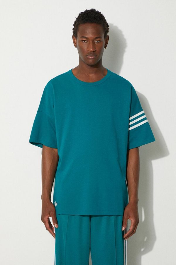 adidas Originals Pamučna majica adidas Originals Neuclassics Tee za muškarce, boja: tirkizna, s aplikacijom, JF9138