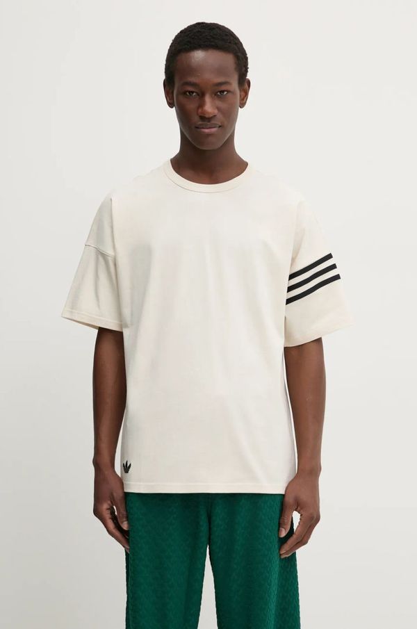 adidas Originals Pamučna majica adidas Originals Neuclassics za muškarce, boja: bež, s uzorkom, JC9933