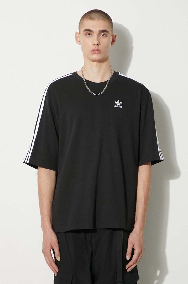 adidas Originals Pamučna majica adidas Originals Oversize Tee za muškarce, boja: crna, s aplikacijom, IZ1832