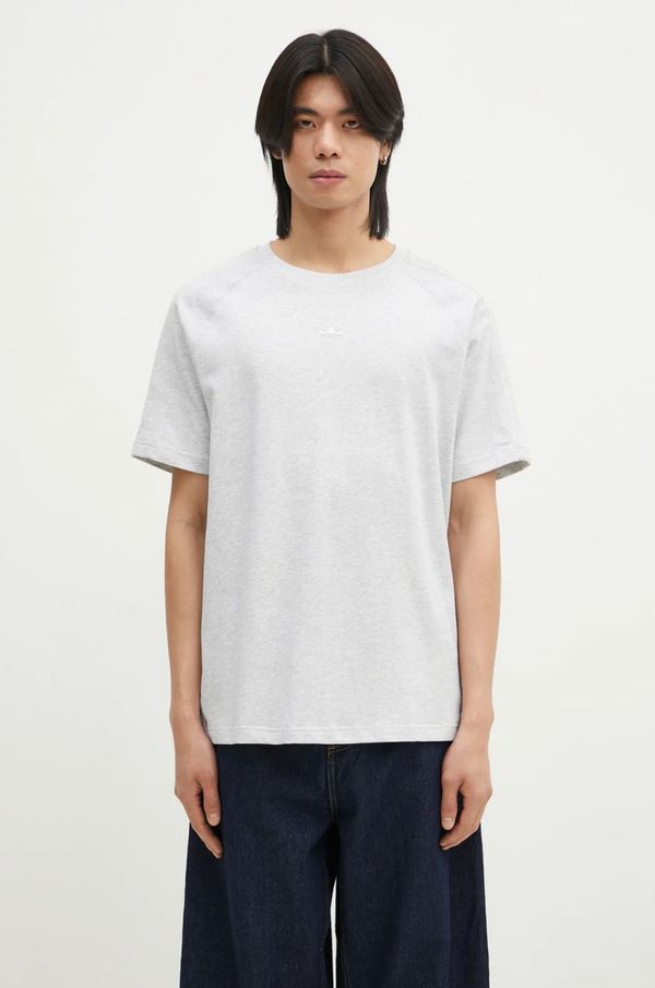 adidas Originals Pamučna majica adidas Originals Premium Essentials Tee za muškarce, boja: siva, s aplikacijom, JD3275