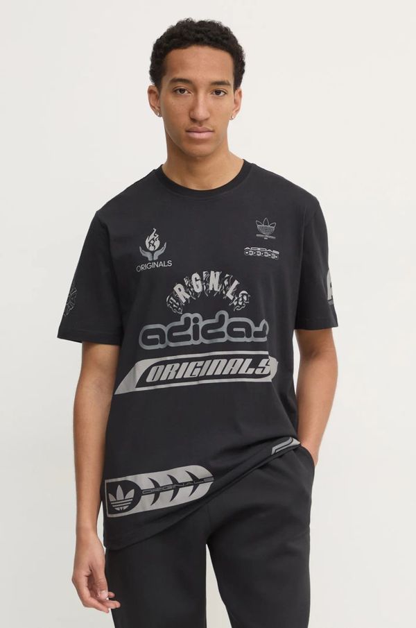 adidas Originals Pamučna majica adidas Originals Q12 TS SPONSOR za muškarce, boja: crna, s tiskom, JP2676
