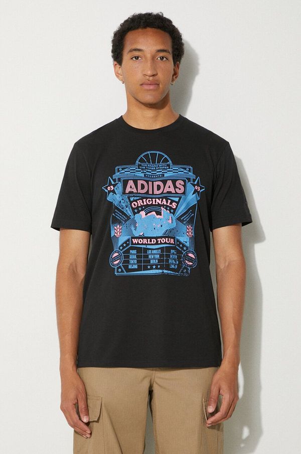 adidas Originals Pamučna majica adidas Originals Street 4 za muškarce, boja: crna, s tiskom, IZ2585