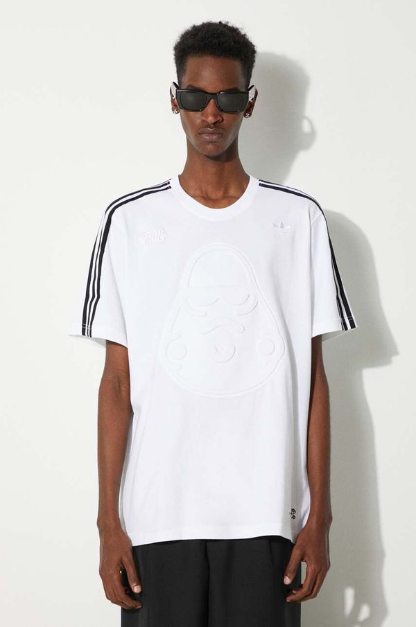 adidas Originals Pamučna majica adidas Originals Tee x Nanzuka x Star Wars za muškarce, boja_ bijela, s printom, IV9470