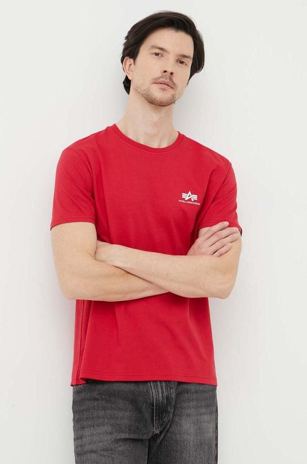 Alpha Industries Pamučna majica Alpha Industries boja: crvena, s tiskom, 188505.328-SpeedRed