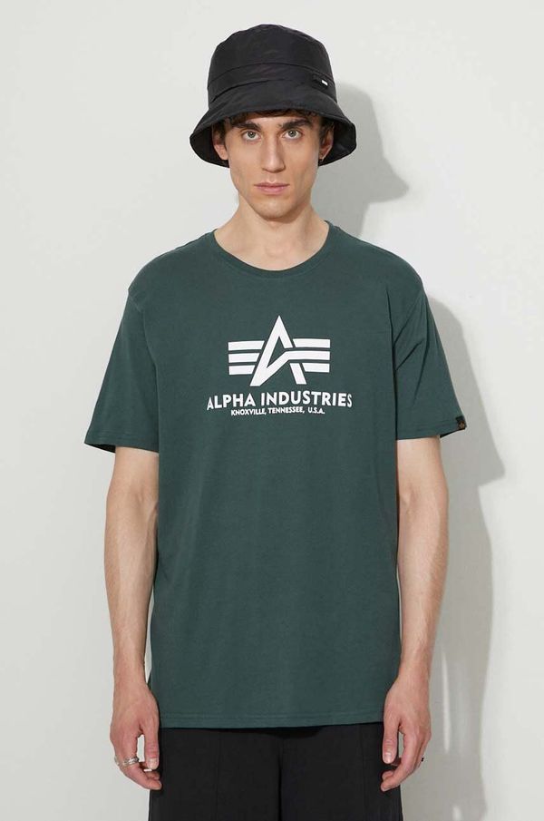 Alpha Industries Pamučna majica Alpha Industries boja: zelena, s tiskom, 100501.610-green