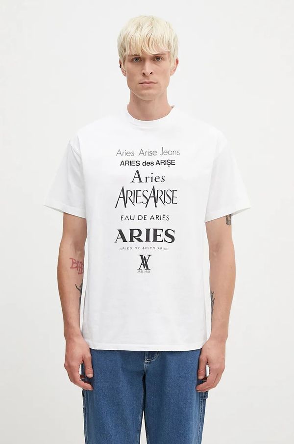 Aries Pamučna majica Aries Perfume SS Tee za muškarce, boja: bijela, s tiskom, AR6000502