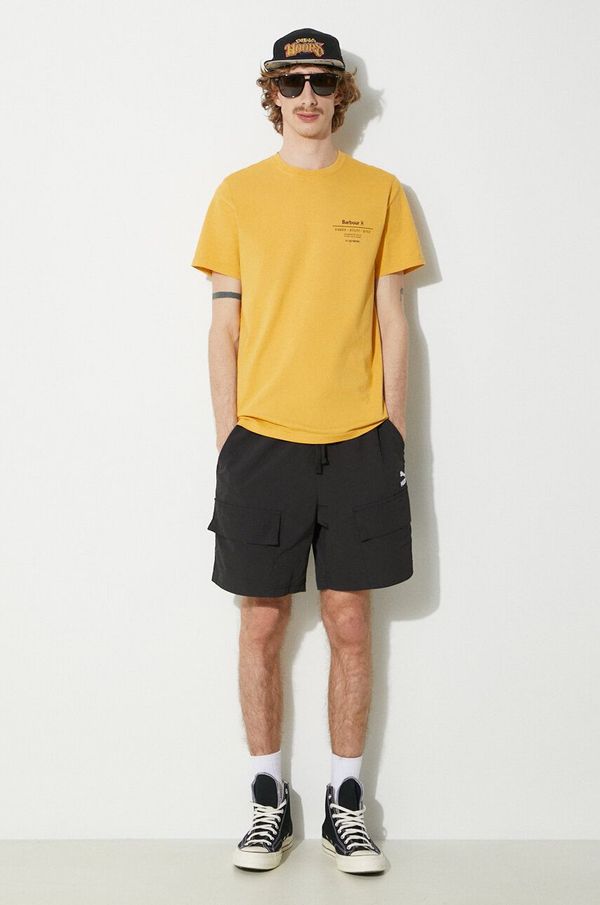 Barbour Pamučna majica Barbour Hickling Tee za muškarce, boja: žuta, s tiskom, MTS1269