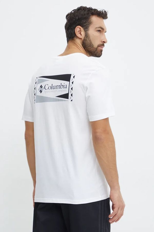 Columbia Pamučna majica Columbia boja: bijela, s tiskom