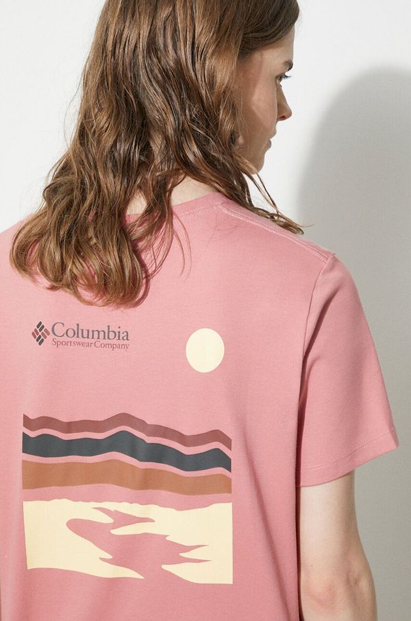 Columbia Pamučna majica Columbia Boundless Beauty za žene, boja: ružičasta, 2036581
