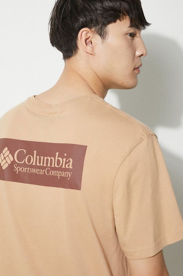 Columbia Pamučna majica Columbia North Cascades boja: bež, s tiskom