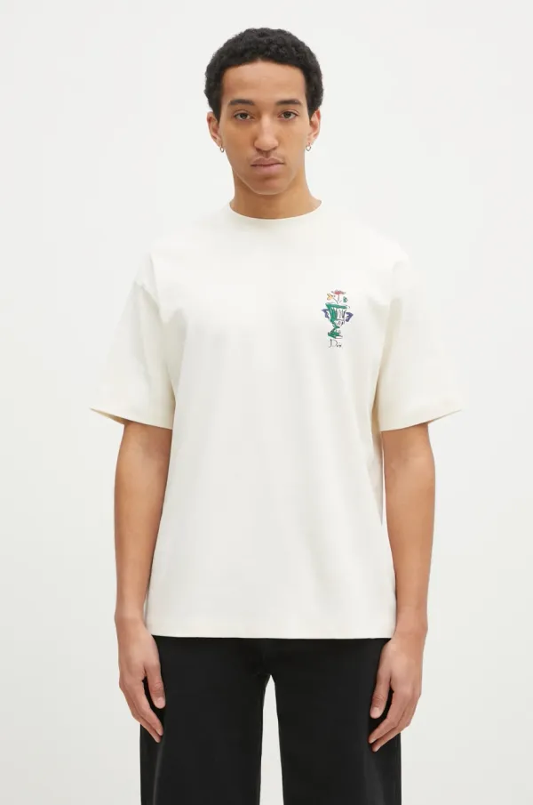 Drôle de Monsieur Pamučna majica Drôle de Monsieur Le T-Shirt Vase za muškarce, boja: bež, s tiskom, F-TS225-CO002-CM