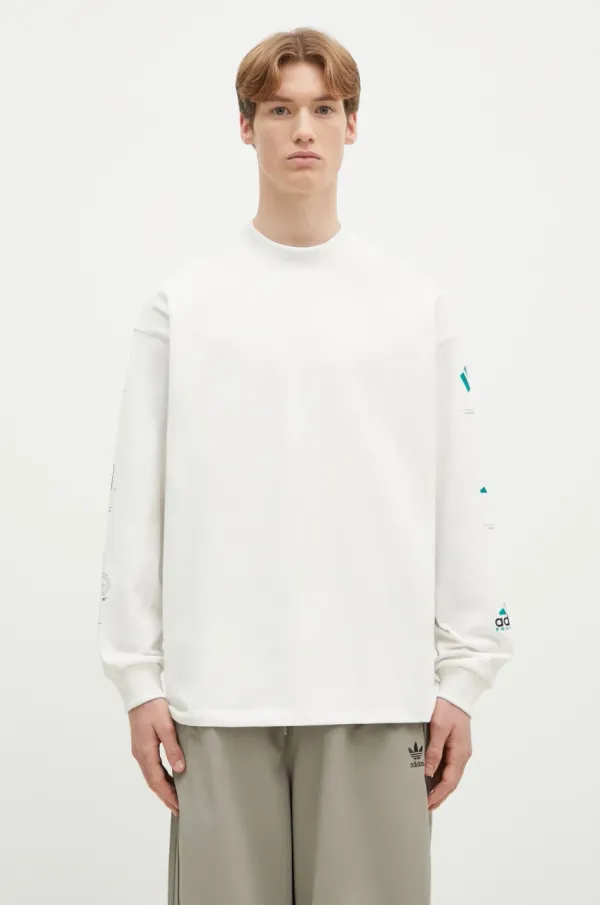 adidas Originals Pamučna majica dugih rukava adidas Originals Equipment GFX Tee Longsleeve boja: bijela, s tiskom, JN4846