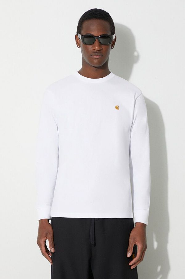 Carhartt WIP Pamučna majica dugih rukava Carhartt WIP Longsleeve Chase T-Shirt boja: bijela, bez uzorka, I026392.00RXX