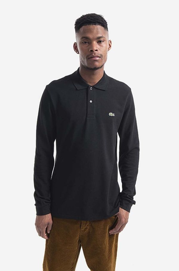 Lacoste Pamučna majica dugih rukava Lacoste boja: crna, glatki model, L1312.031-031