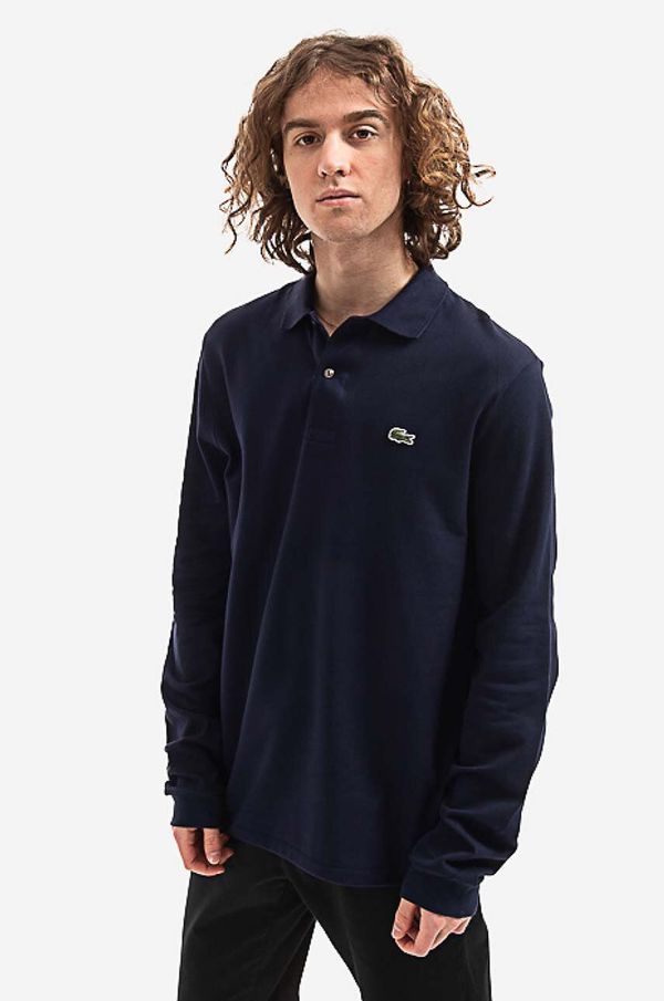 Lacoste Pamučna majica dugih rukava Lacoste boja: tamno plava, glatki model, L1312.166-166
