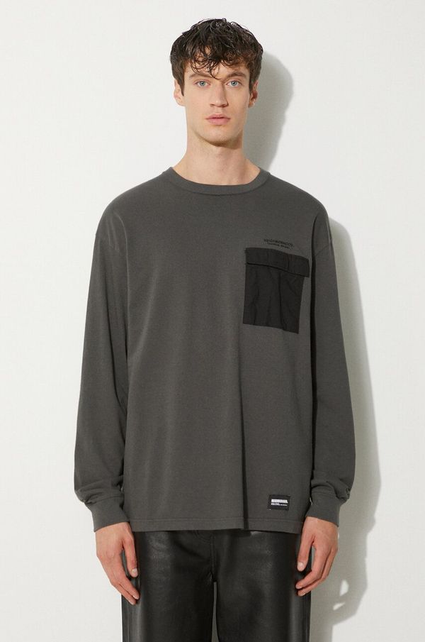 Neighborhood Pamučna majica dugih rukava NEIGHBORHOOD Design Crewneck boja: zelena, bez uzorka, 241UWNH.CSM04