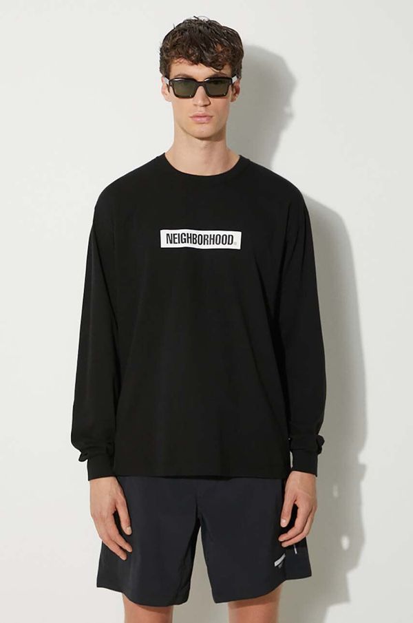 Neighborhood Pamučna majica dugih rukava NEIGHBORHOOD NH . Tee Longsleeve-2 boja: crna, s tiskom, 241PCNH.LT02