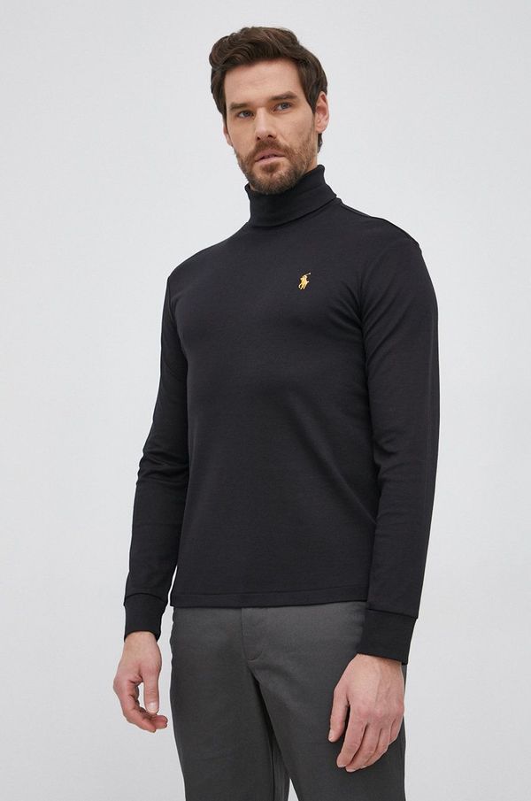 Polo Ralph Lauren Pamučna majica dugih rukava Polo Ralph Lauren boja: crna